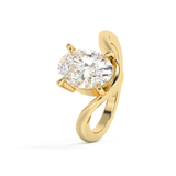Oval Solitaire Curved Lab Grown Diamond Engagement Ring