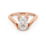 Oval Solitaire Curved Lab Grown Diamond Engagement Ring