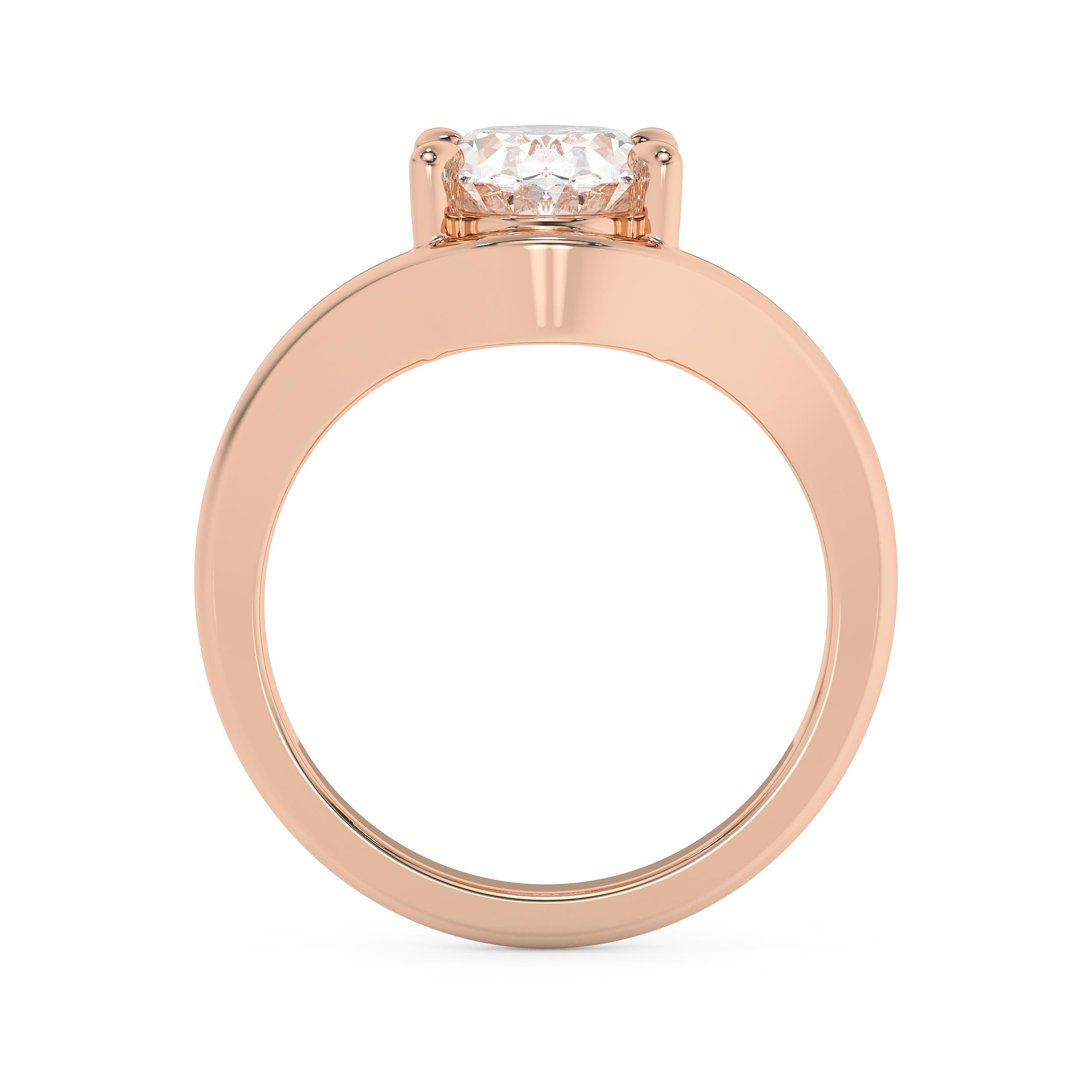 Oval Solitaire Curved Lab Grown Diamond Engagement Ring