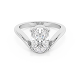 Oval Solitaire Curved Lab Grown Diamond Engagement Ring