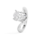 Oval Solitaire Curved Lab Grown Diamond Engagement Ring