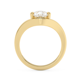 Pear Solitaire Curved Lab Grown Diamond Engagement Ring