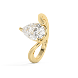 Pear Solitaire Curved Lab Grown Diamond Engagement Ring