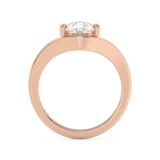 Pear Solitaire Curved Lab Grown Diamond Engagement Ring
