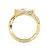 East West Marquise Half Pave Lab Grown Diamond Engagement Ring