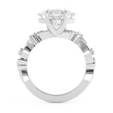East West Princess Nature Inspired Lab Grown Diamond Engagement Ring