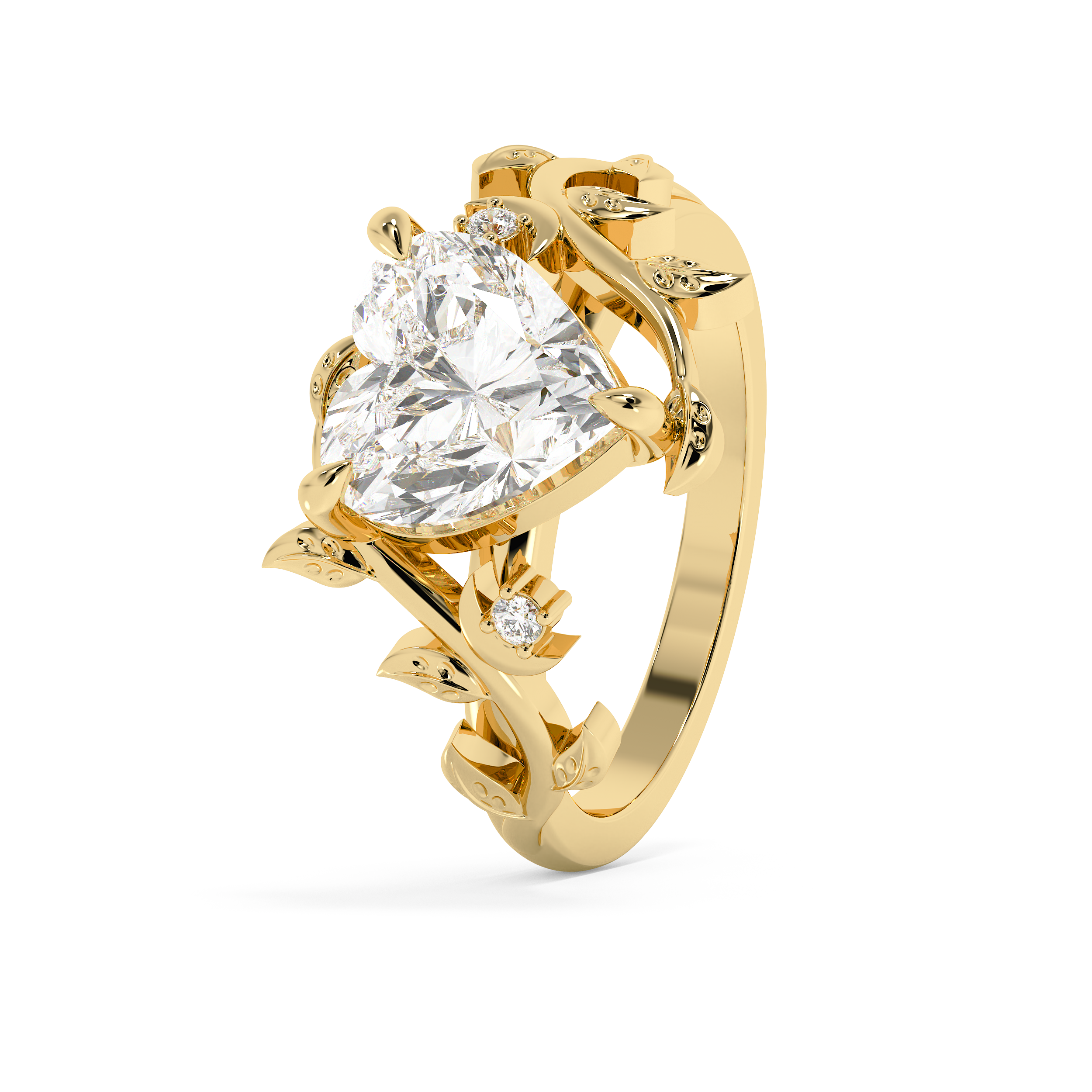 Heart Nature Inspired Lab Grown Diamond Engagement Ring