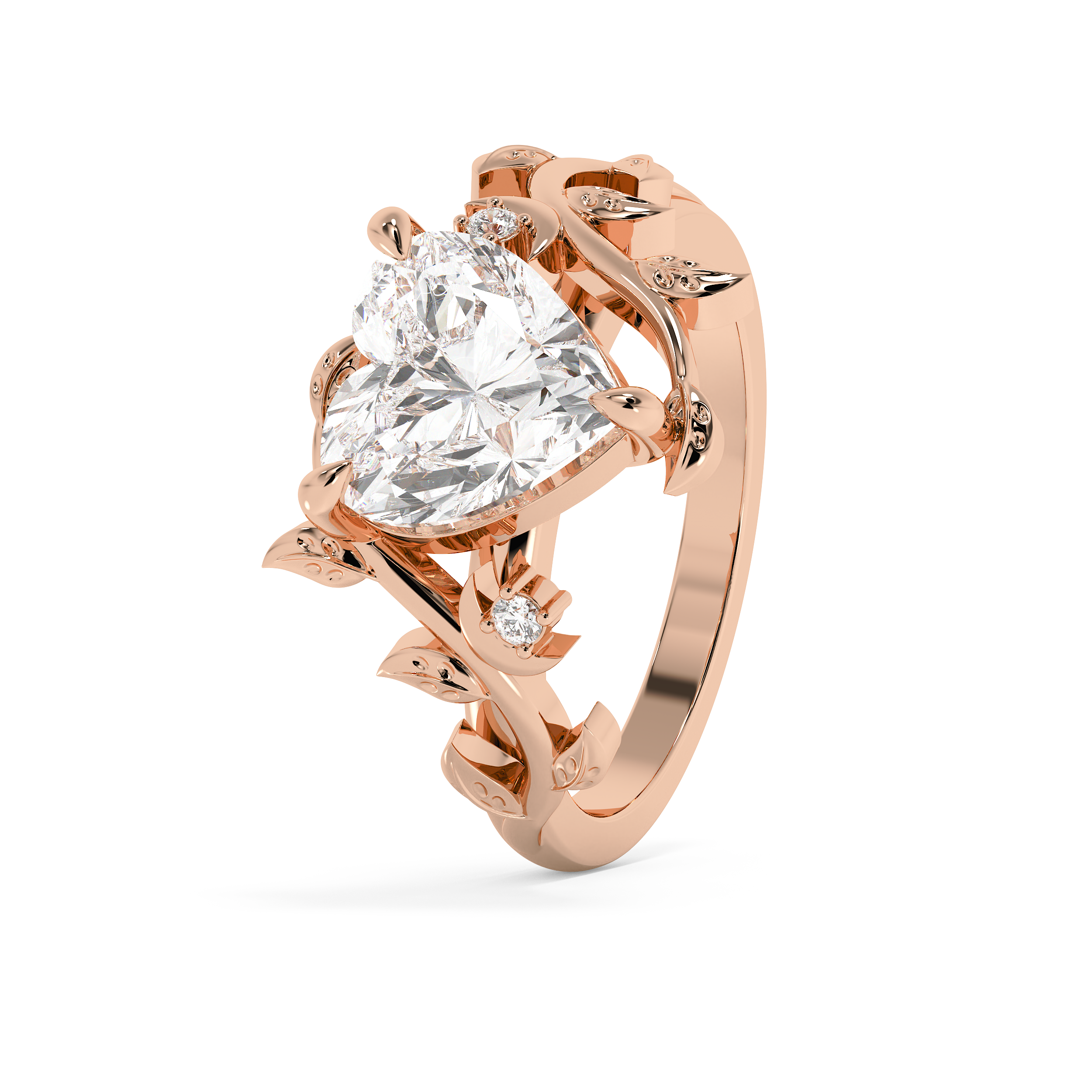 Heart Nature Inspired Lab Grown Diamond Engagement Ring