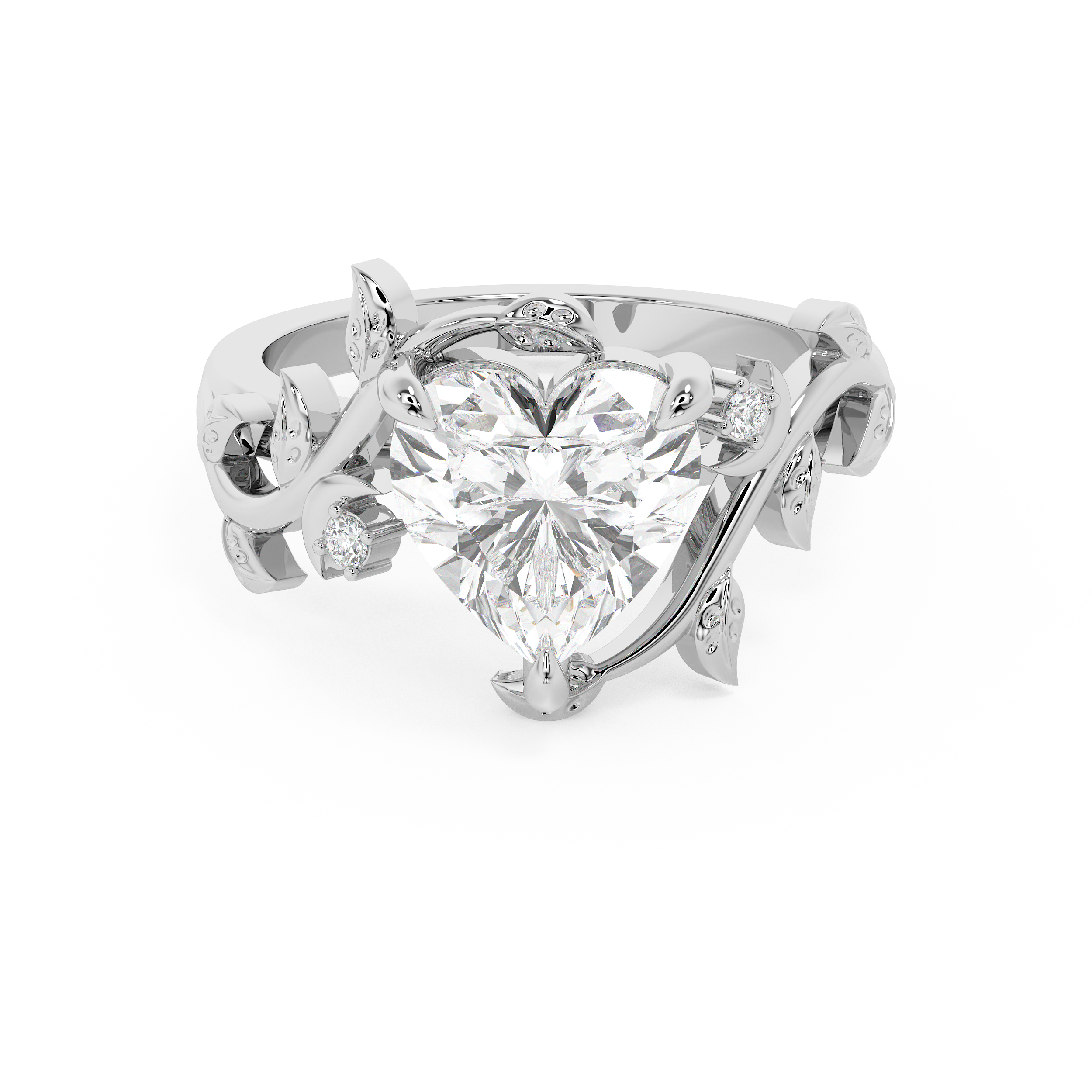 Heart Nature Inspired Lab Grown Diamond Engagement Ring