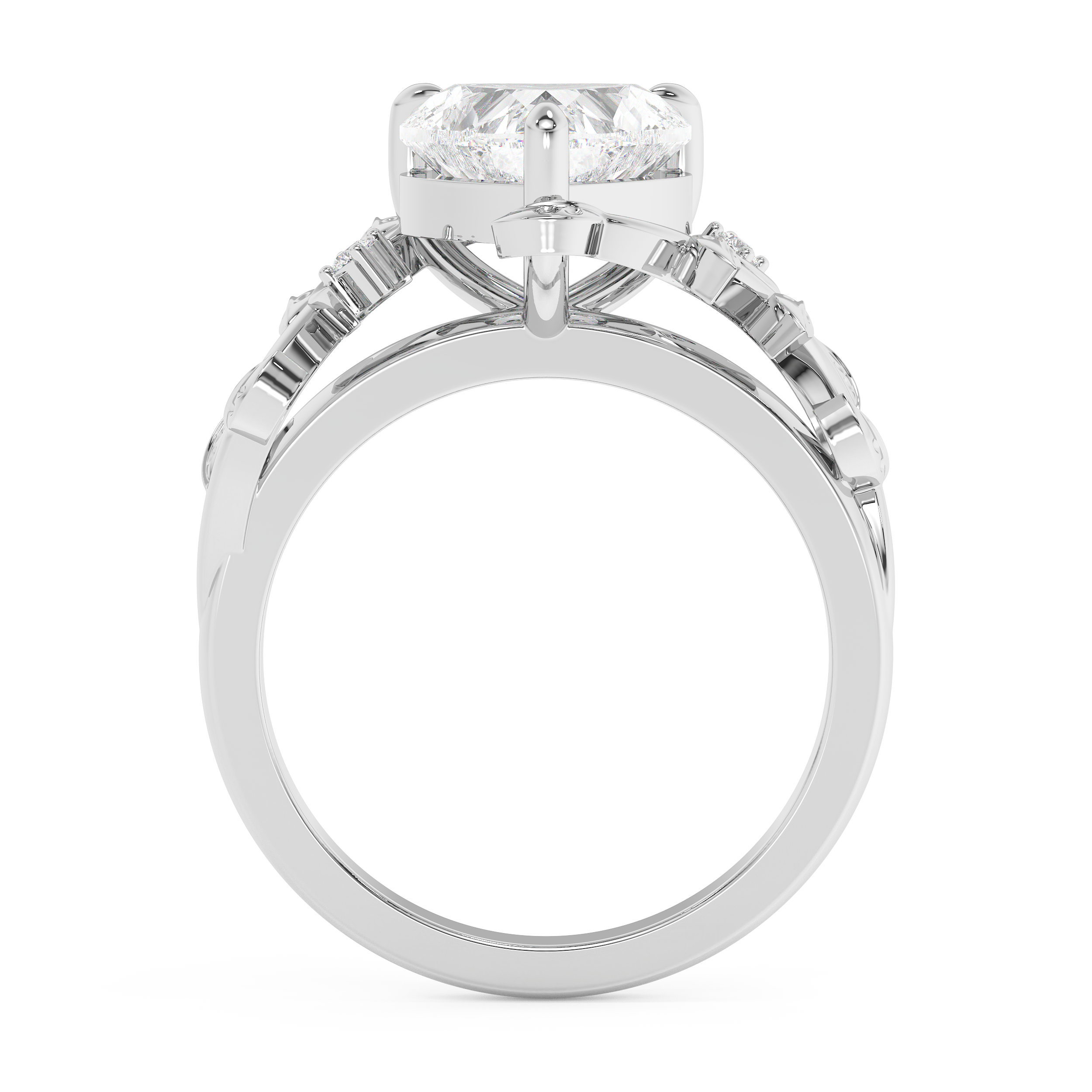 Heart Nature Inspired Lab Grown Diamond Engagement Ring