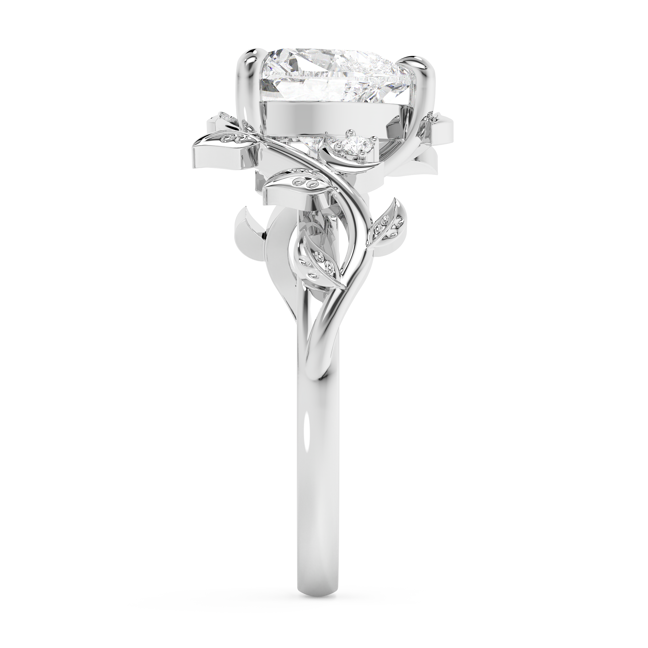 Heart Nature Inspired Lab Grown Diamond Engagement Ring