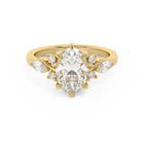 Oval Cluster Lab Grown Diamond Engagement Ring