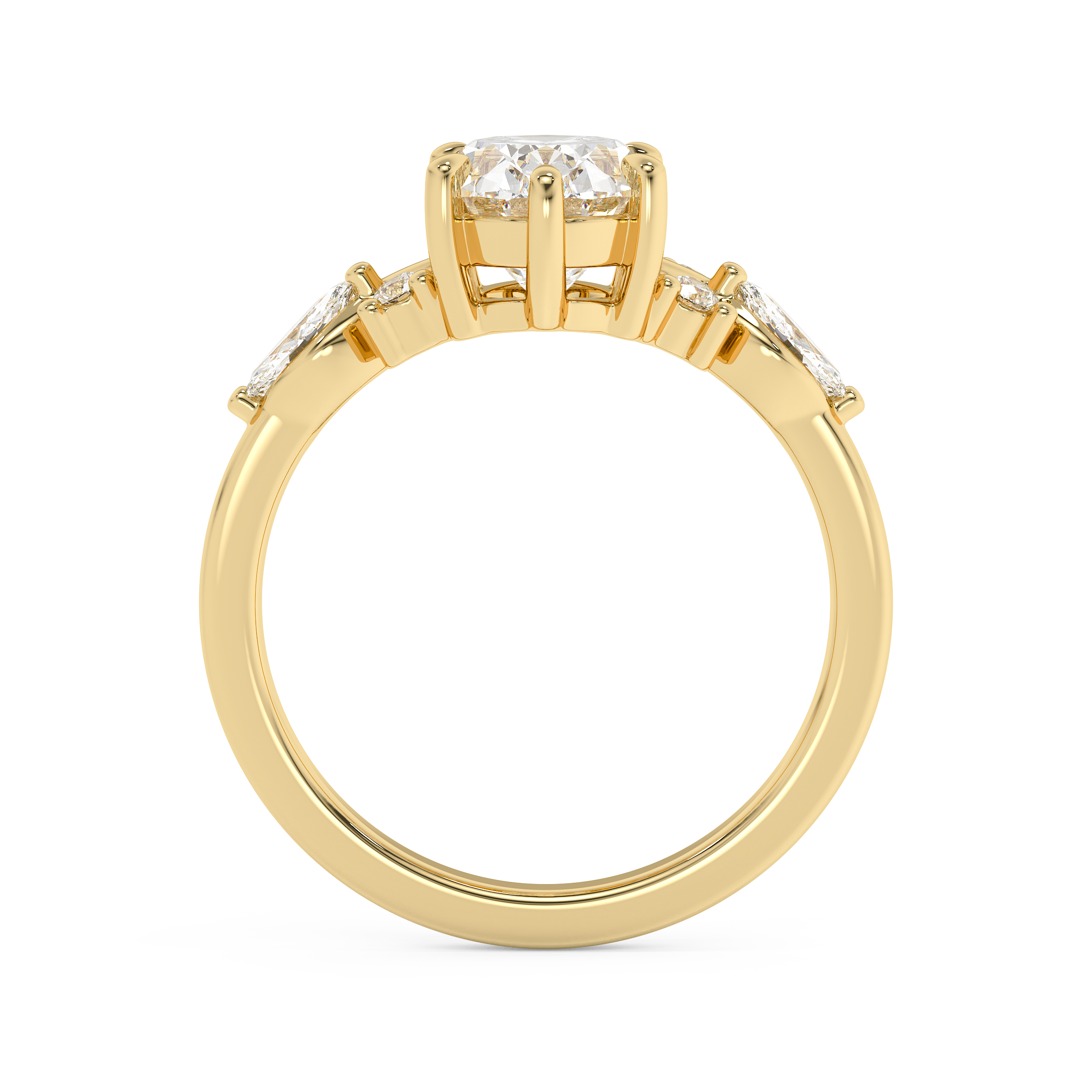 Oval Cluster Lab Grown Diamond Engagement Ring