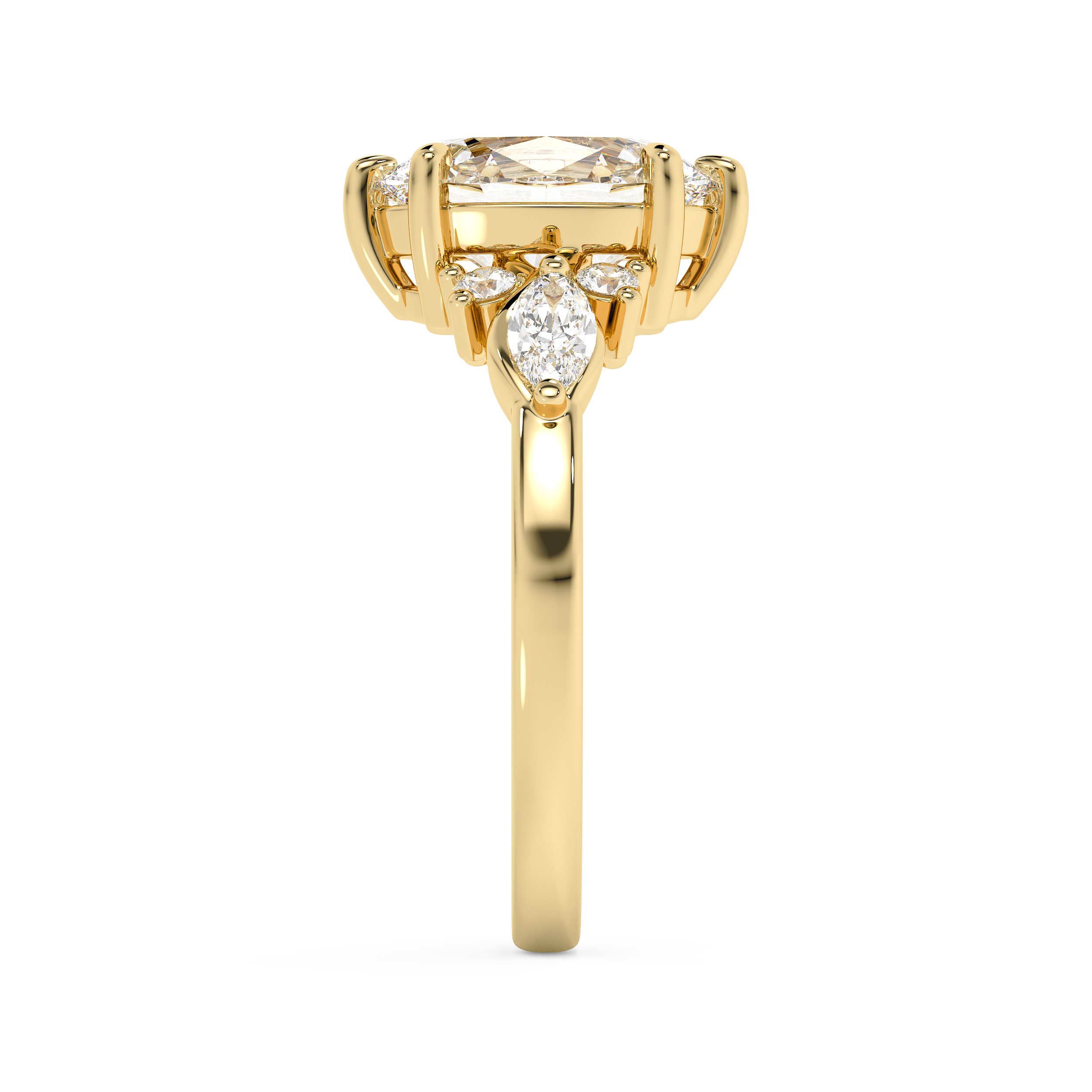 Oval Cluster Lab Grown Diamond Engagement Ring