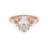 Oval Cluster Lab Grown Diamond Engagement Ring