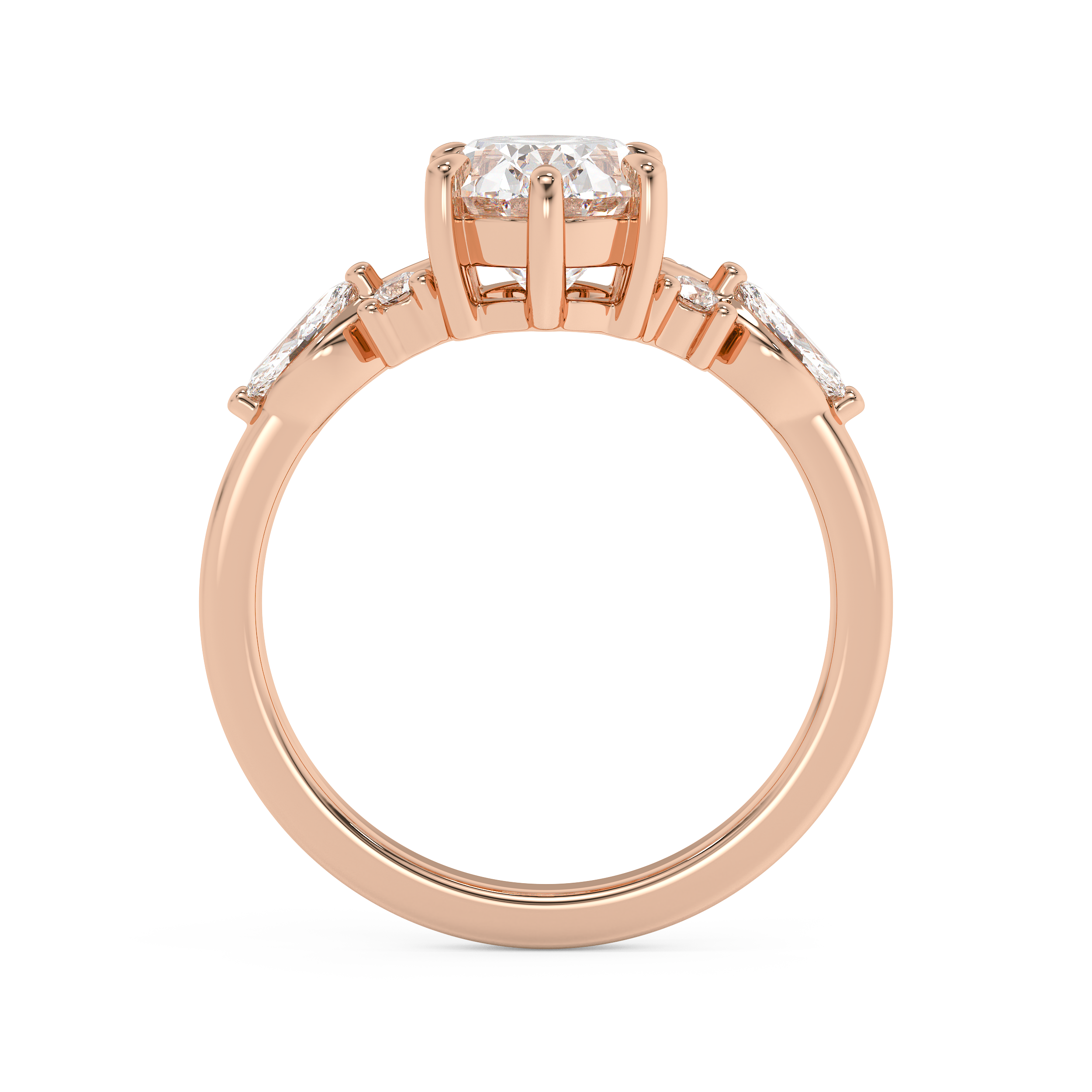 Oval Cluster Lab Grown Diamond Engagement Ring