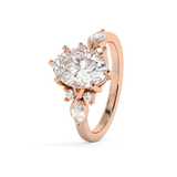 Oval Cluster Lab Grown Diamond Engagement Ring