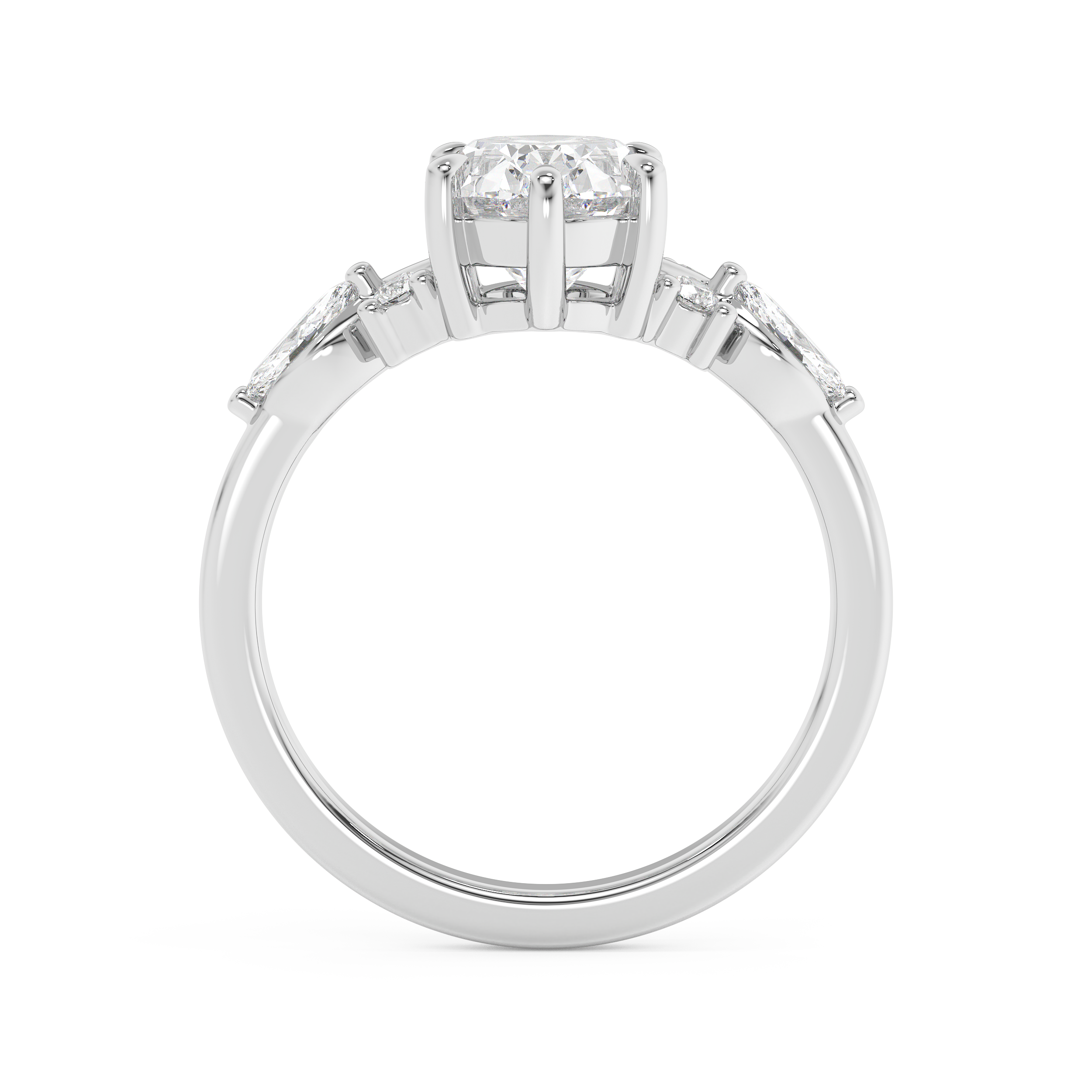 Oval Cluster Lab Grown Diamond Engagement Ring