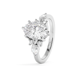 Oval Cluster Lab Grown Diamond Engagement Ring