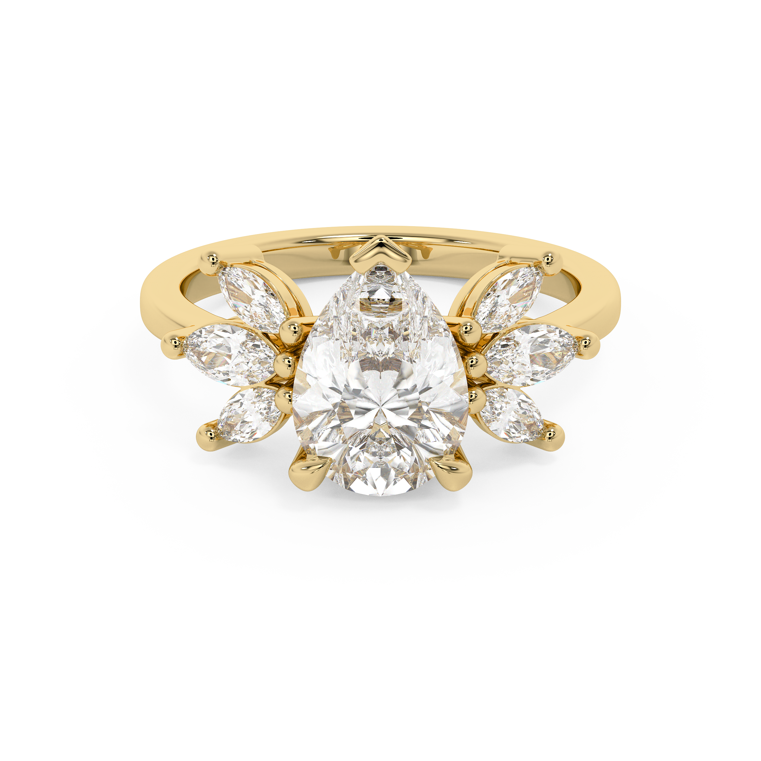 Pear Nature Inspired Lab Grown Diamond Engagement Ring