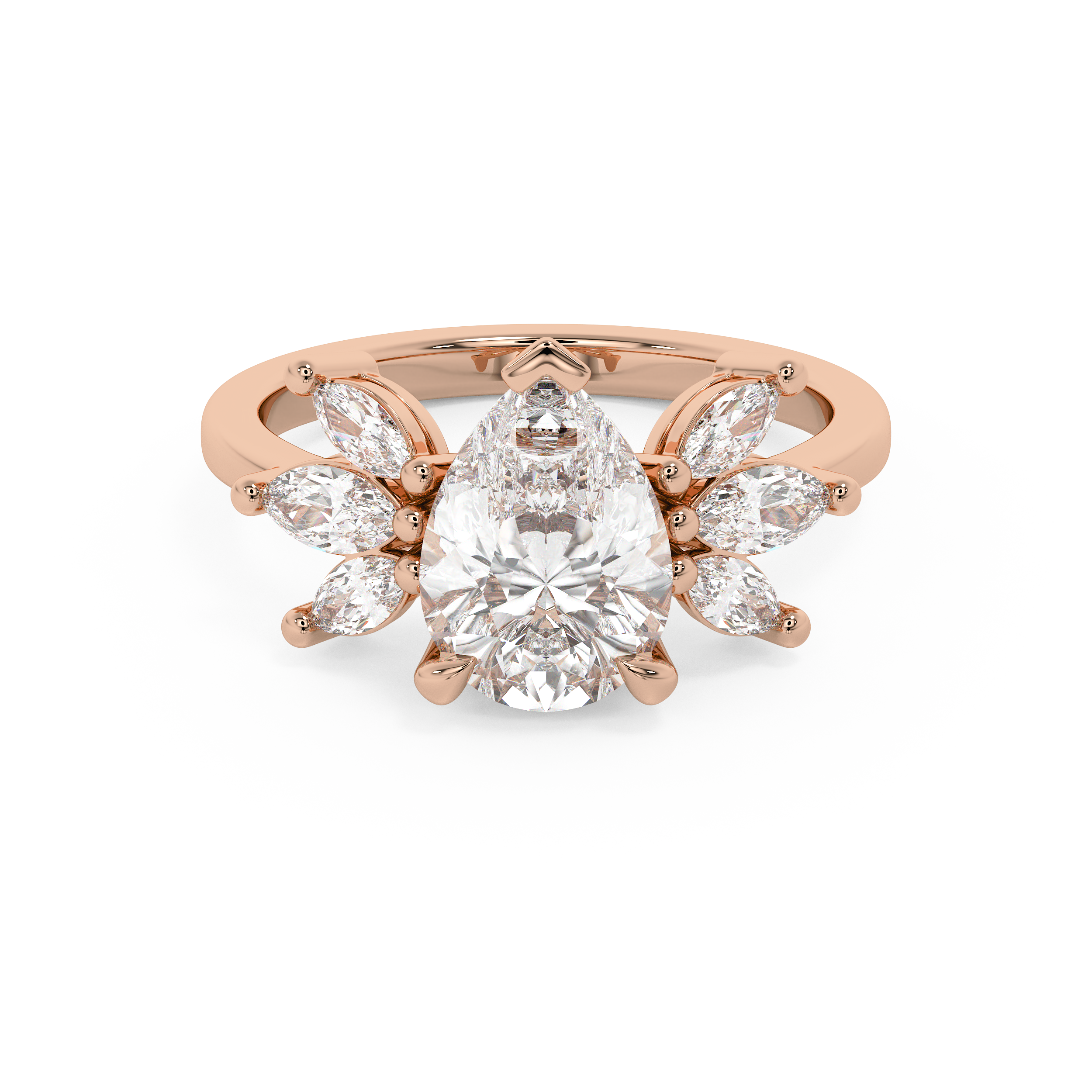 Pear Nature Inspired Lab Grown Diamond Engagement Ring