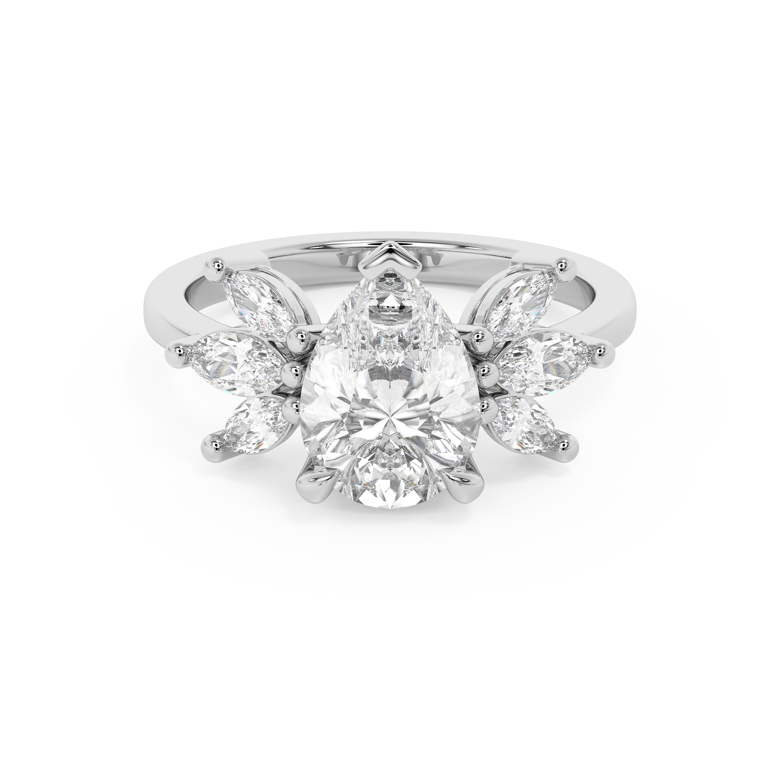Pear Nature Inspired Lab Grown Diamond Engagement Ring