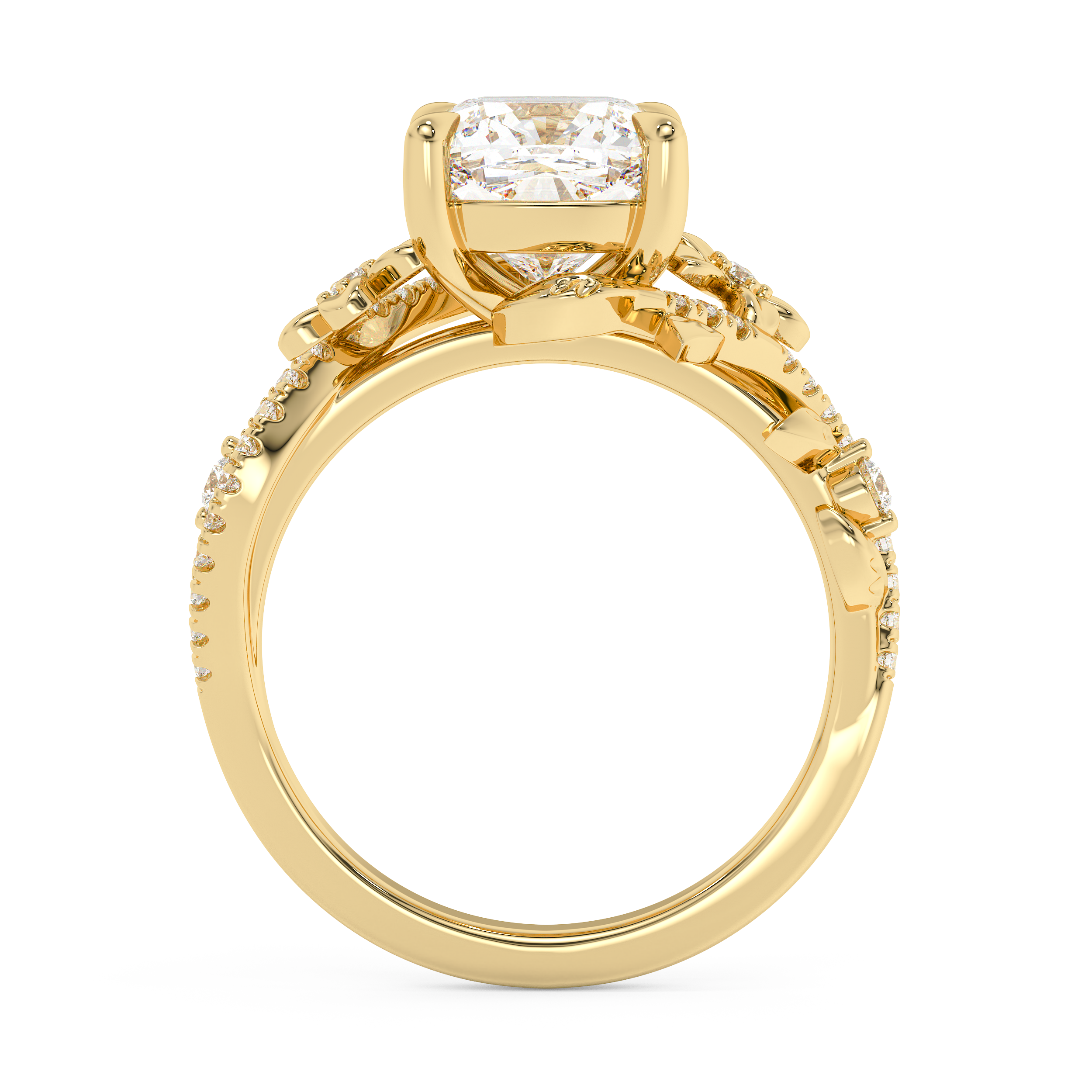 Cushion Nature Inspired Lab Grown Diamond Engagement Ring