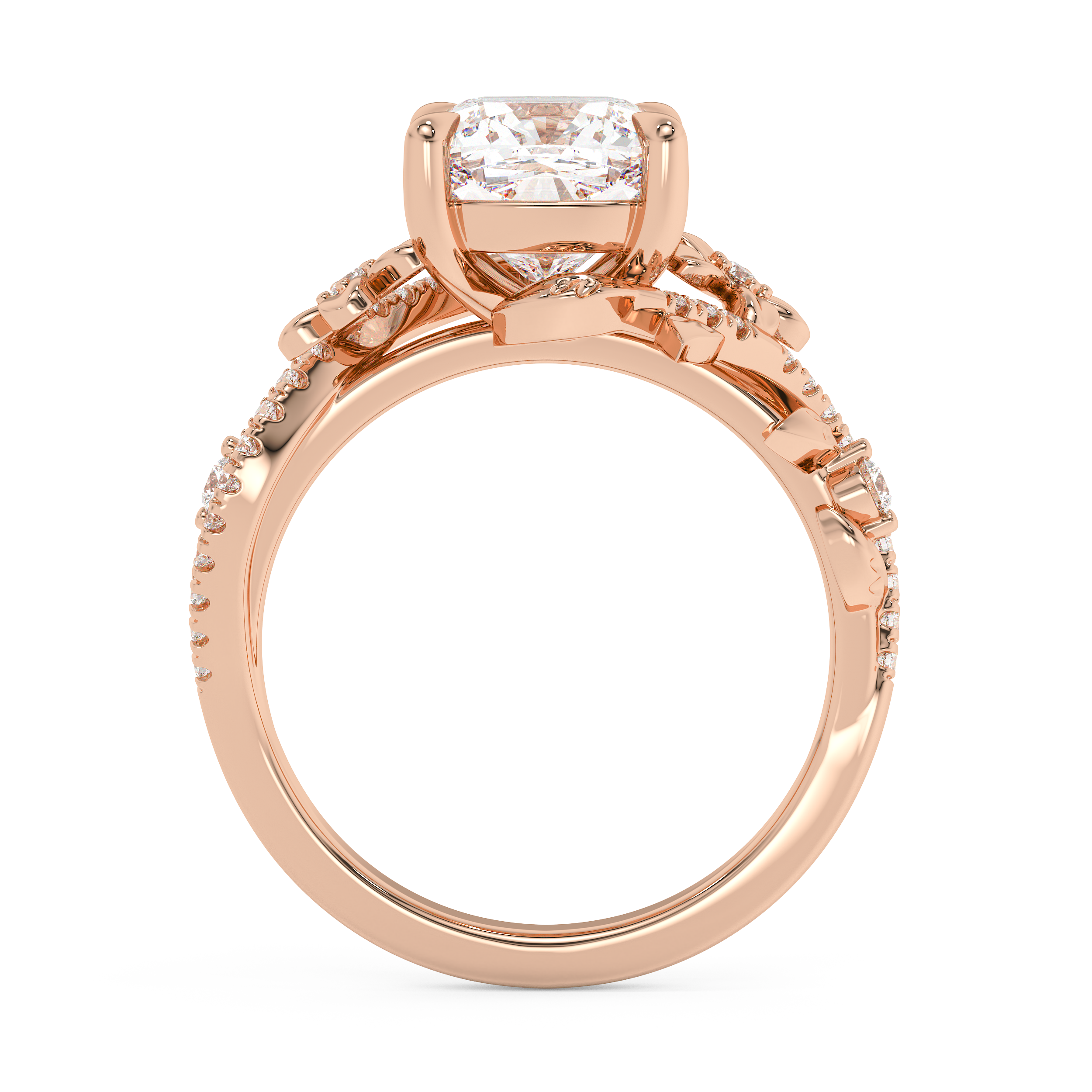 Cushion Nature Inspired Lab Grown Diamond Engagement Ring