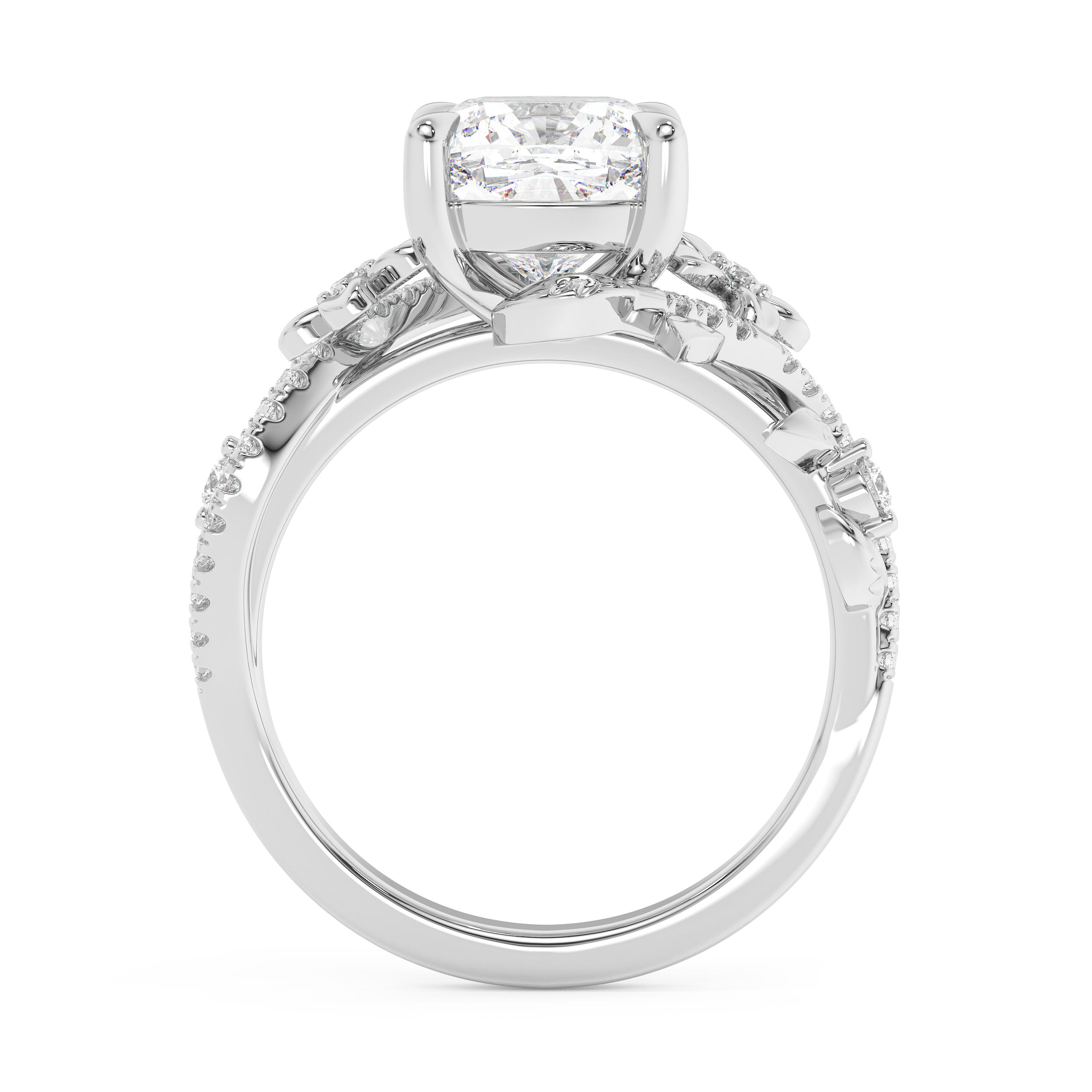 Cushion Nature Inspired Lab Grown Diamond Engagement Ring