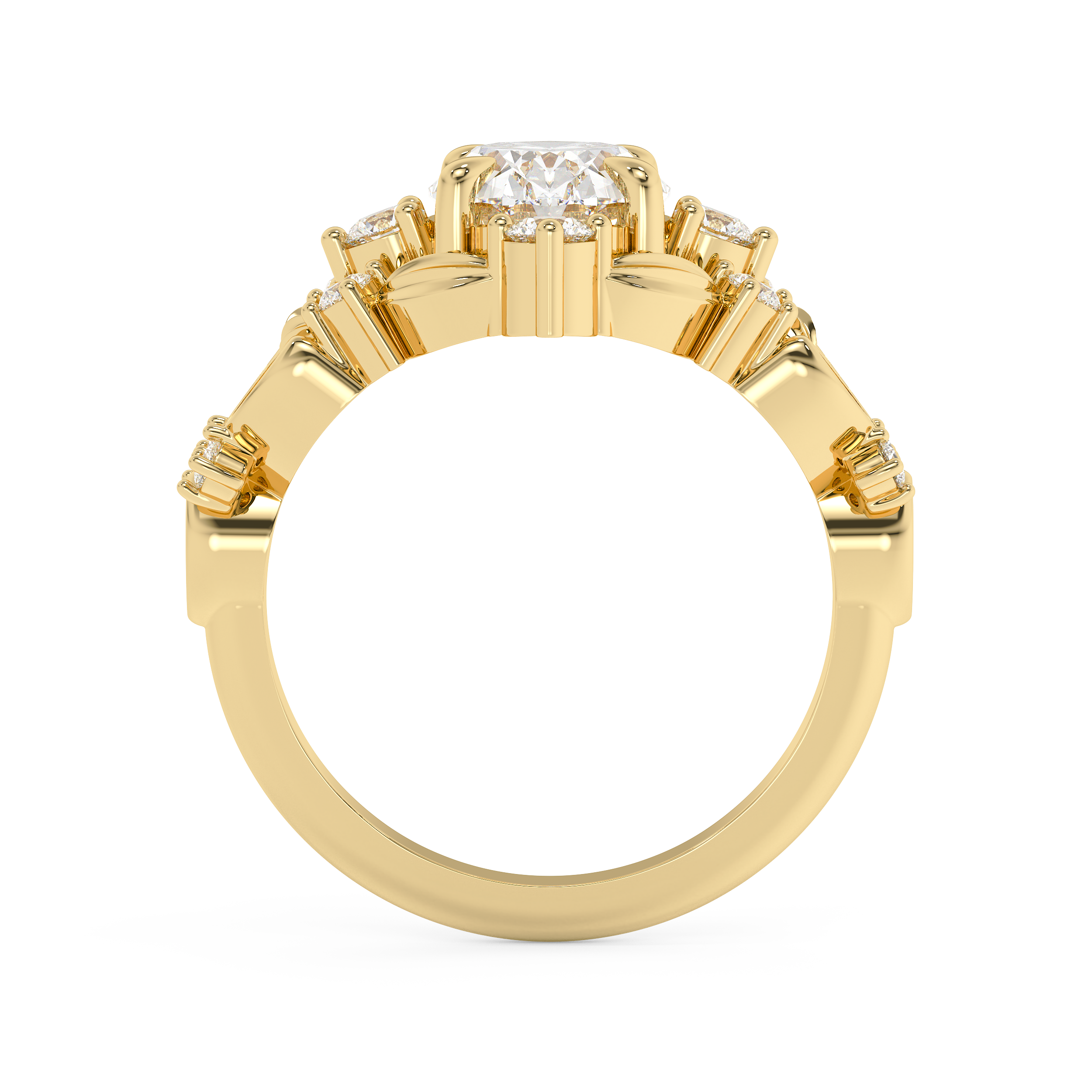 Oval Nature Inspired Lab Grown Diamond Engagement Ring