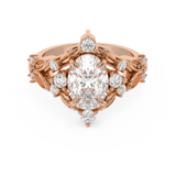 Oval Nature Inspired Lab Grown Diamond Engagement Ring