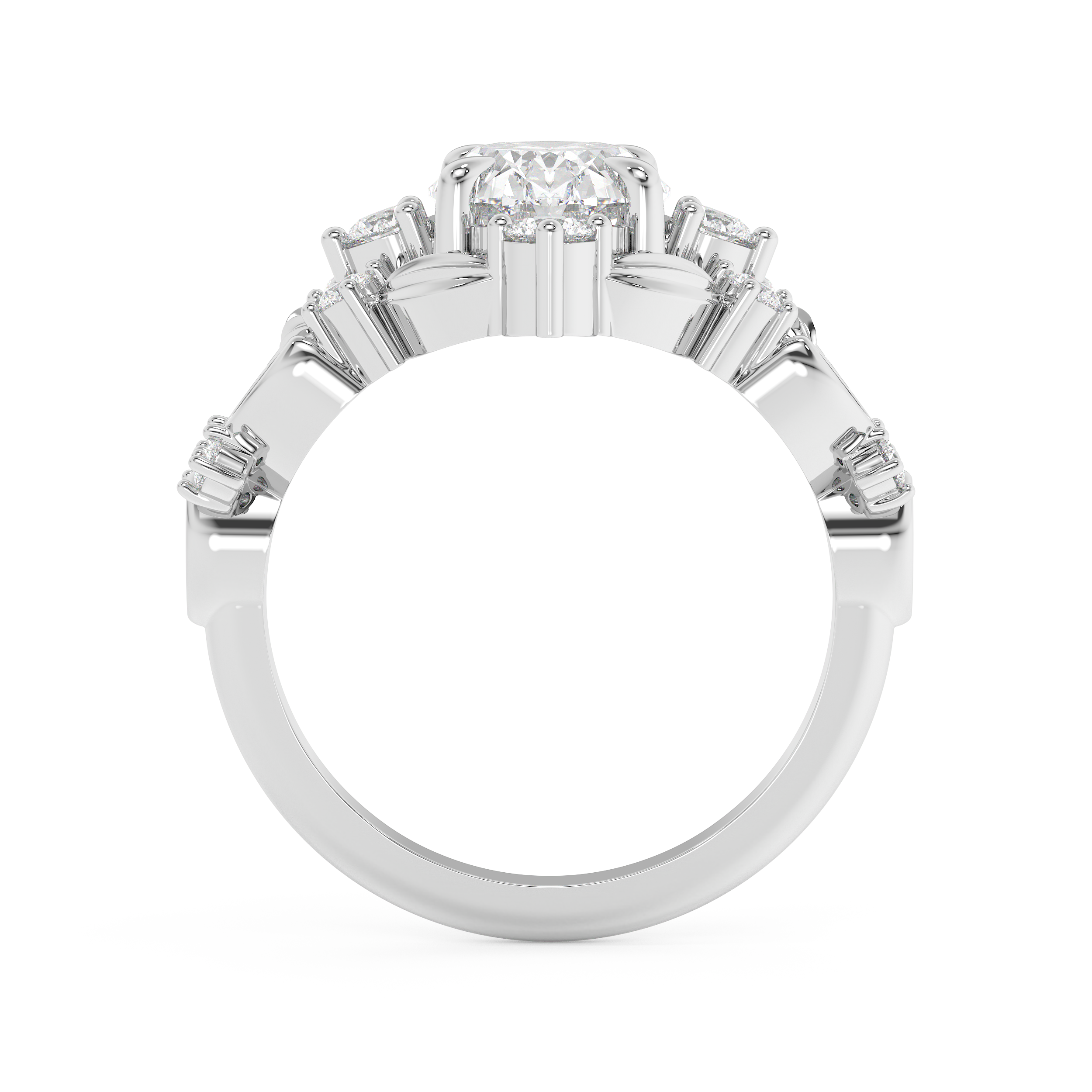 Oval Nature Inspired Lab Grown Diamond Engagement Ring