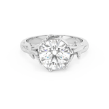 Round Nature Inspired Lab Grown Diamond Engagement Ring