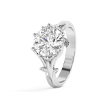 Round Nature Inspired Lab Grown Diamond Engagement Ring