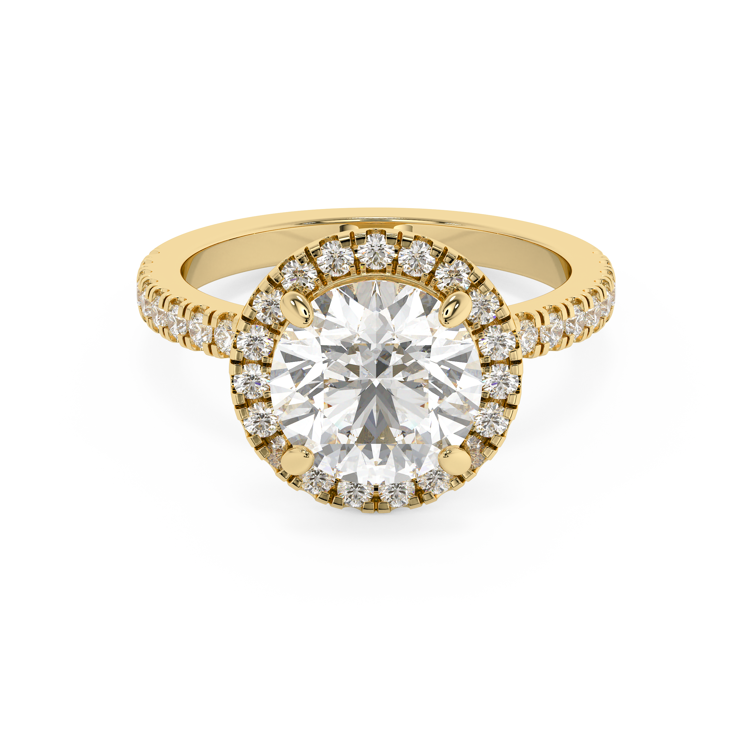 Round Halo & Pave Lab Grown Diamond Engagement Ring