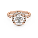 Round Halo & Pave Lab Grown Diamond Engagement Ring