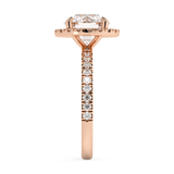 Round Halo & Pave Lab Grown Diamond Engagement Ring