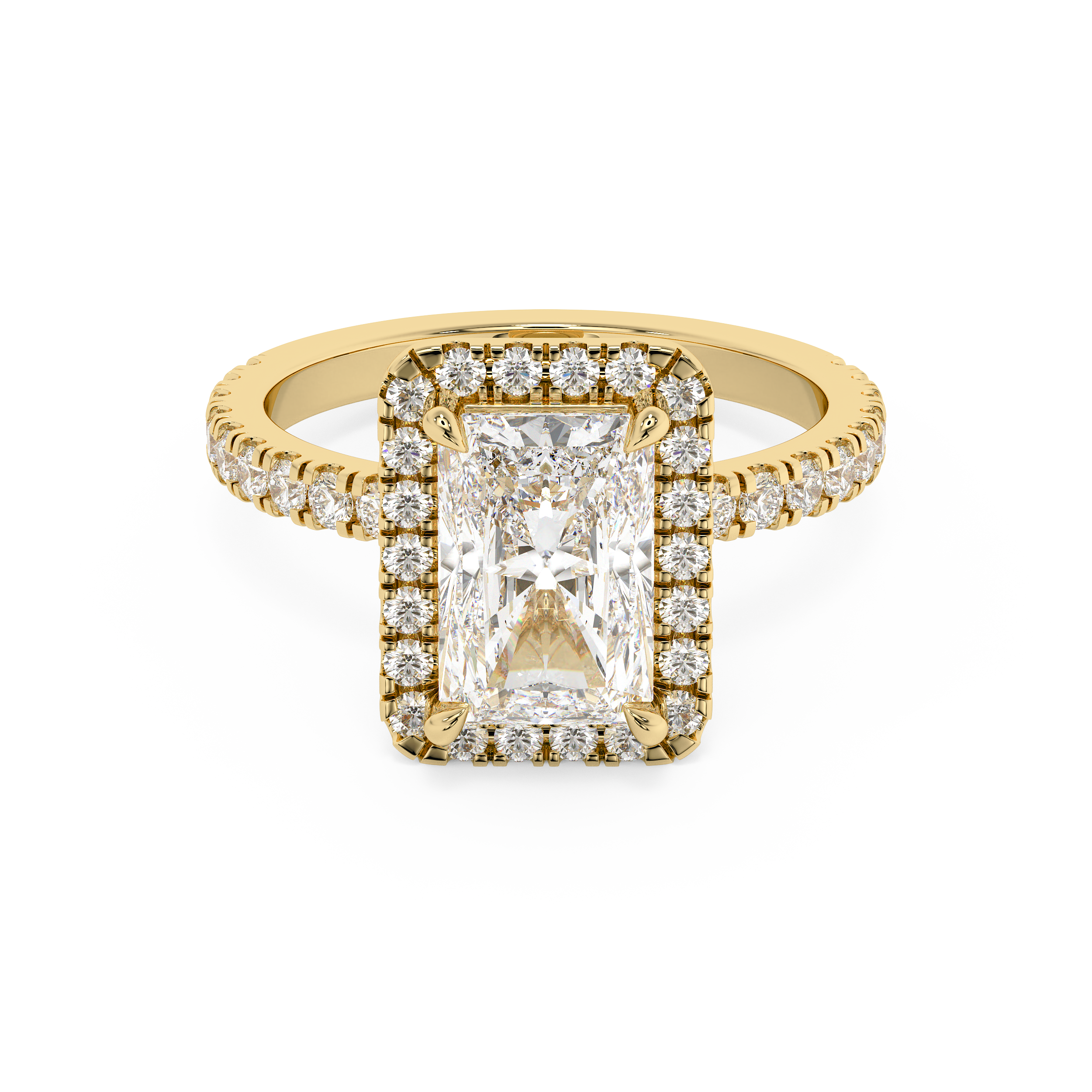 Radiant Halo & Pave Lab Grown Diamond Engagement Ring