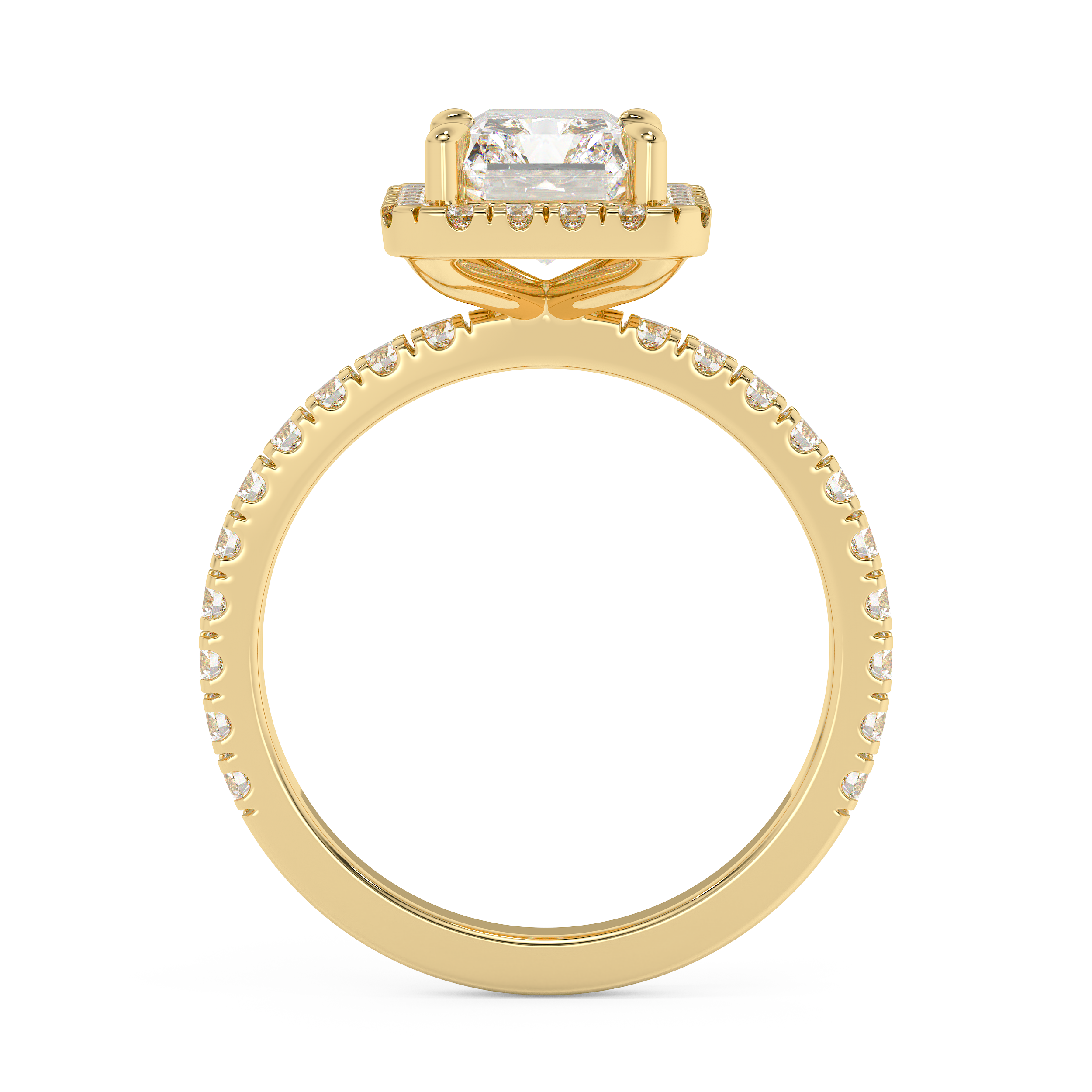 Radiant Halo & Pave Lab Grown Diamond Engagement Ring