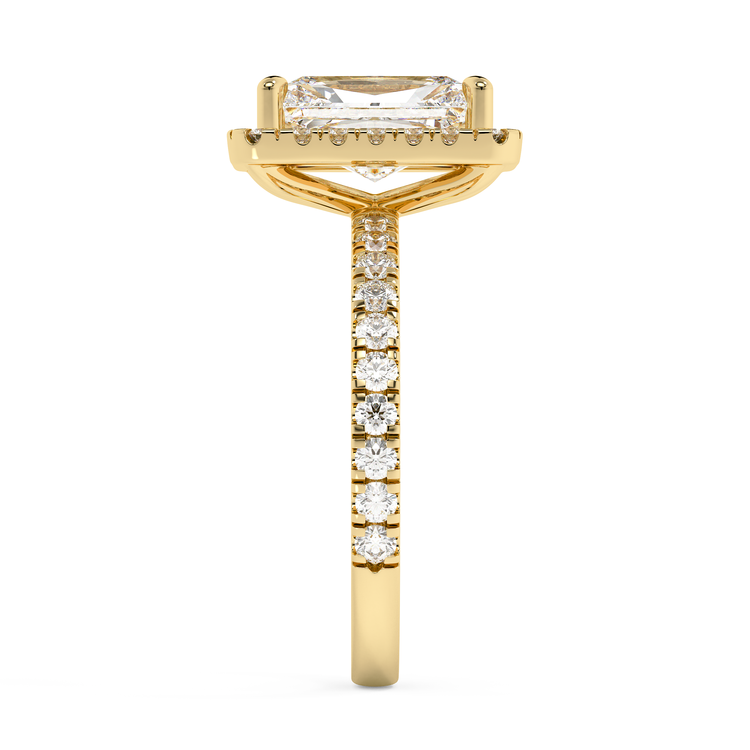 Radiant Halo & Pave Lab Grown Diamond Engagement Ring