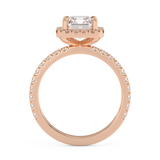Radiant Halo & Pave Lab Grown Diamond Engagement Ring