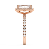 Radiant Halo & Pave Lab Grown Diamond Engagement Ring