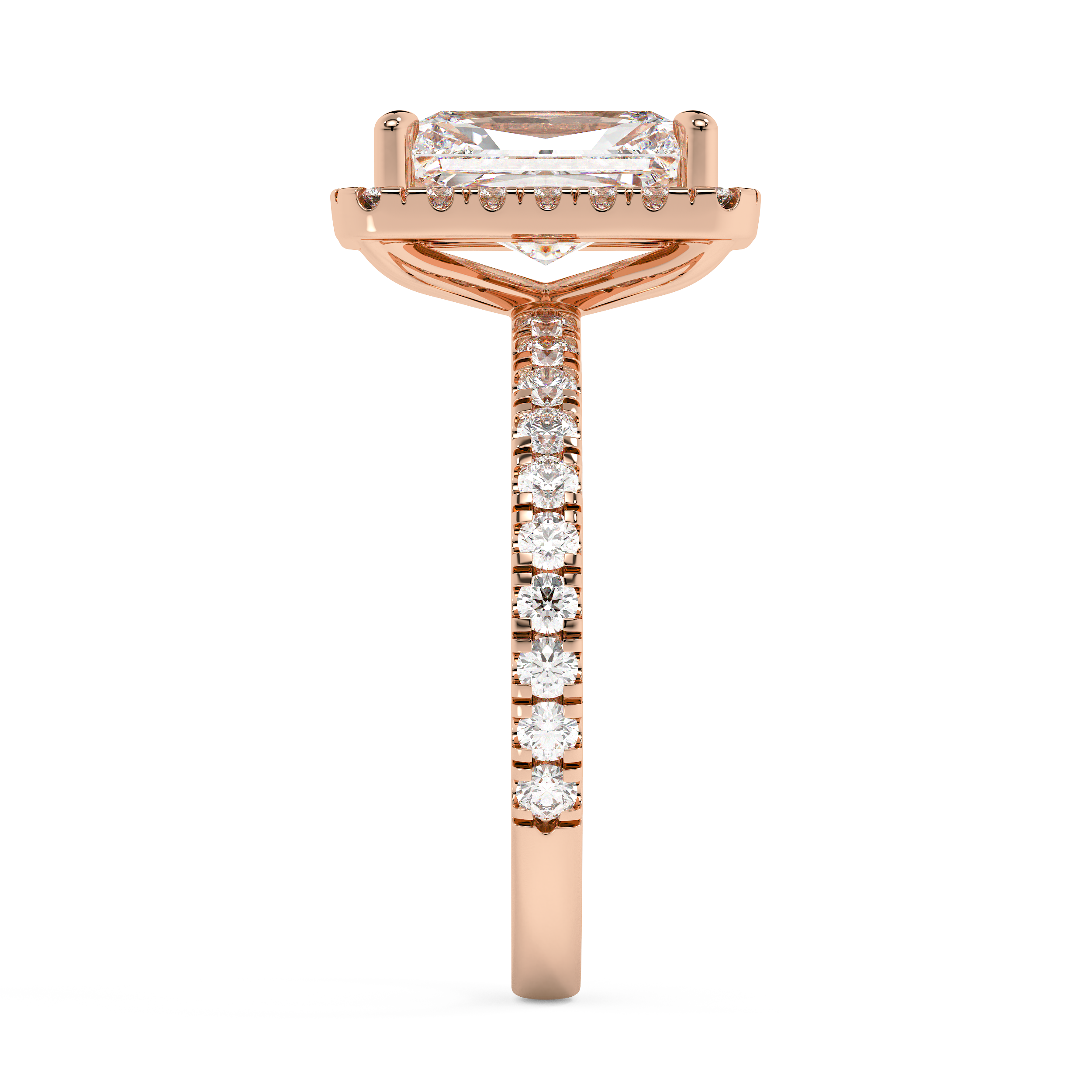 Radiant Halo & Pave Lab Grown Diamond Engagement Ring