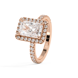 Radiant Halo & Pave Lab Grown Diamond Engagement Ring