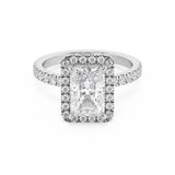 Radiant Halo & Pave Lab Grown Diamond Engagement Ring