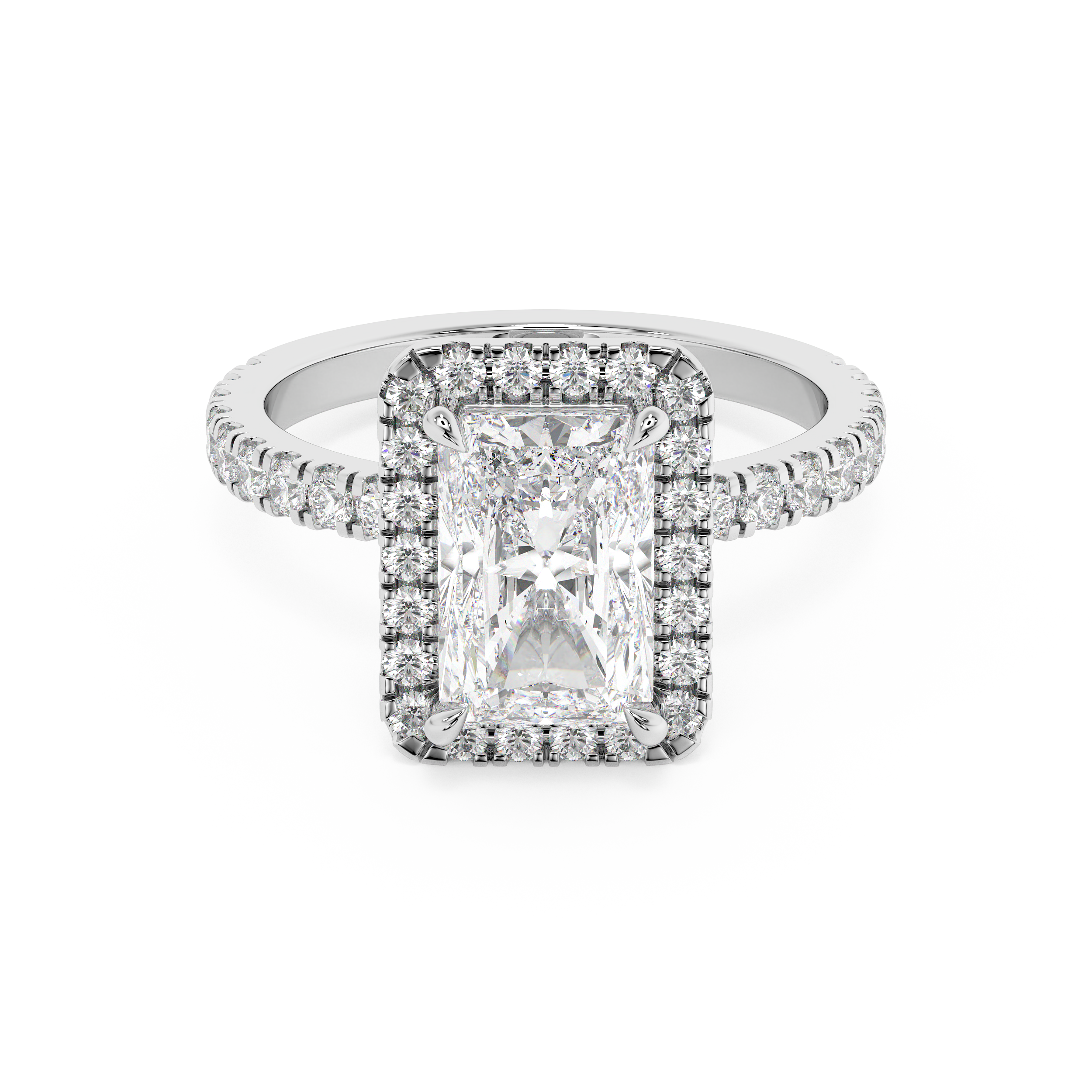 Radiant Halo & Pave Lab Grown Diamond Engagement Ring