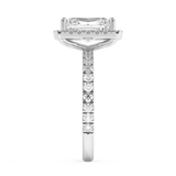 Radiant Halo & Pave Lab Grown Diamond Engagement Ring