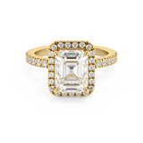 Emerald Halo & Pave Lab Grown Diamond Engagement Ring