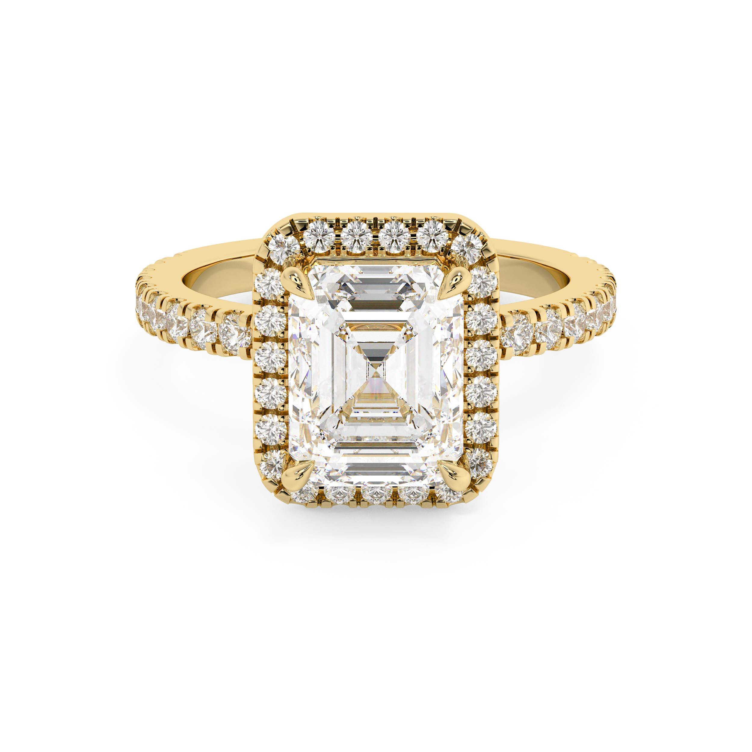 Emerald Halo & Pave Lab Grown Diamond Engagement Ring