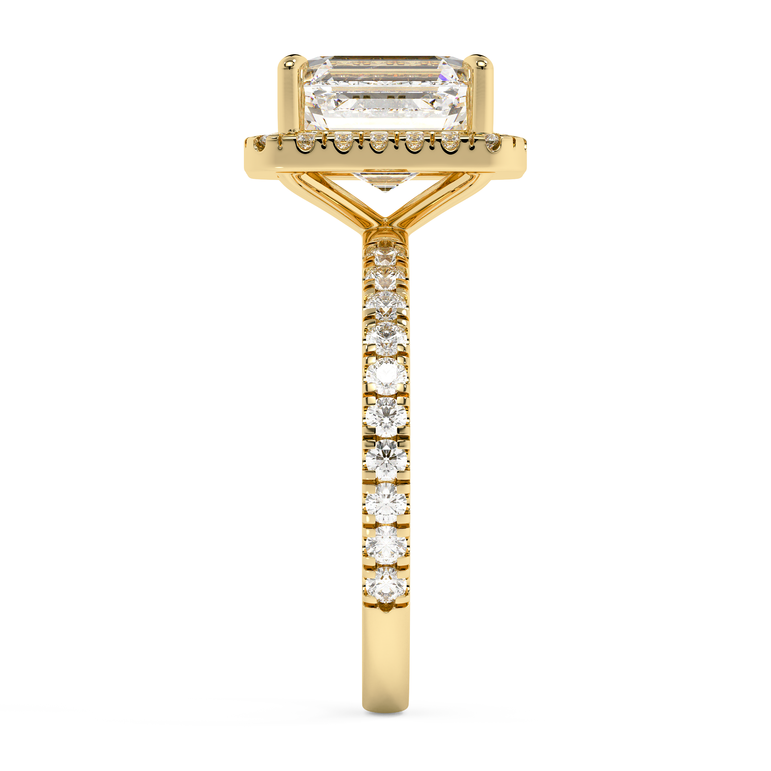 Emerald Halo & Pave Lab Grown Diamond Engagement Ring